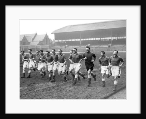 Everton players training at Goodison Park by Ted Abell