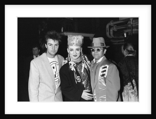 Boy George with Paul Young and Elton John by Will Dyson