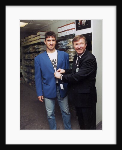 Alex Ferguson with Eric Cantona in a clothes shop by Holland