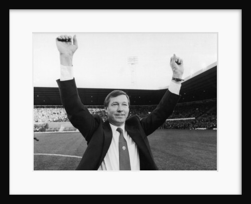 Alex Ferguson waves to the Old Trafford crowd by Anonymous