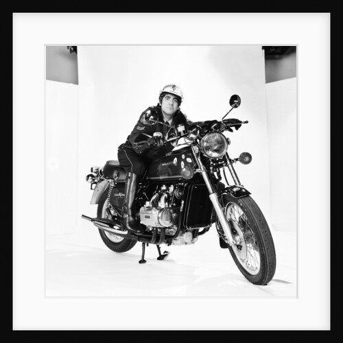 Keith Moon on motorbike 1976 by Ron Burton