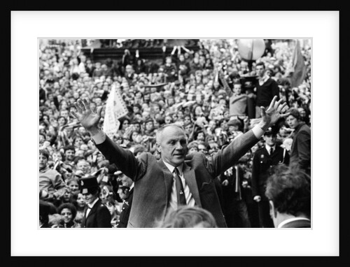 Bill Shankly Liverpool manager on Liverpool team homecoming 1971 by Daily Mirror