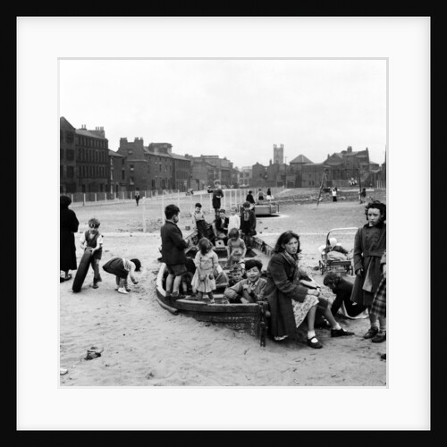 Liverpool children playing in a WW2 bomb site, 1954 by Turner
