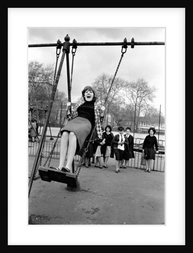 Cilla Black at a playground in May 1964 by Harry Fox