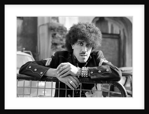 Phil Lynott of Thin Lizzy during a recording session for the groups new album. by Peter Stone