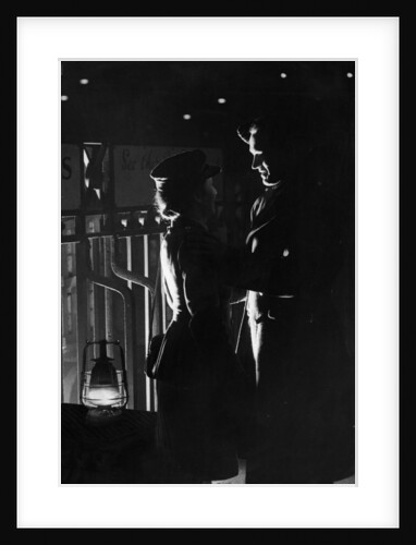 A young wartime couple say their goodbyes at the station as he returns to his army unit. 20th February 1944 by Staff