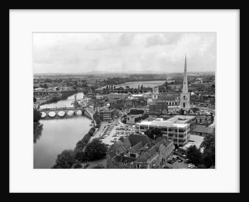 Worcester and the river crossings from the cathedral tower by Staff