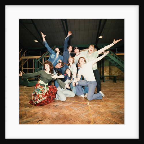 Richard Gere as Danny Zuko in rehearsal with the rest of the cast of Grease by Morgan