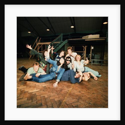 Richard Gere as Danny Zuko in rehearsal with the rest of the cast of Grease by Morgan