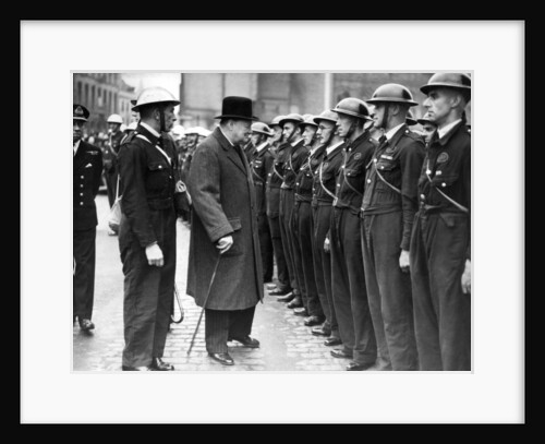Winston Churchill inspecting members of Coventry's Warden Service by Staff
