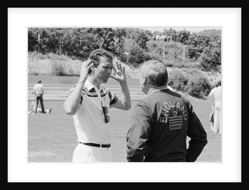 England manager Ron Greenwood talks to Franz Beckenbauer, 1982 World Cup Finals in Spain by Monte Fresco