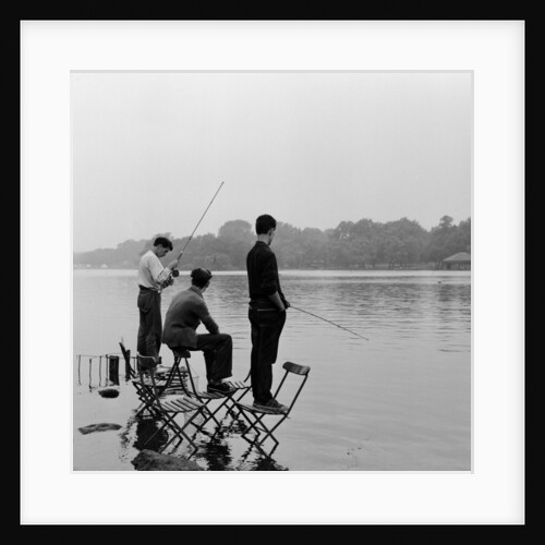 Boys fishing on the Serpentine in London's Hyde Park by Anonymous