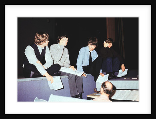 The Beatles rehearsing at London palladium for Night of 100 stars by Staff