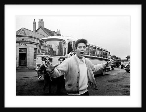 Cliff Richard with his tour bus by Anonymous