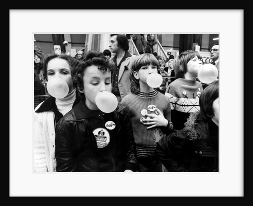Children blowing bubble gum at Alexandra Palace by Charlie Ley