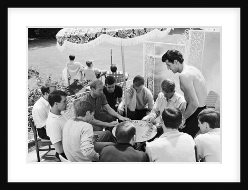 England players enjoy a game of cards at their base in Hendon by Staff