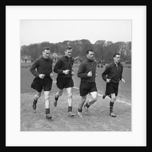 Manchester City players training by Staff