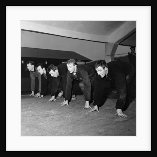 Denis Law training with his Huddersfield teammates by Andrew Varley