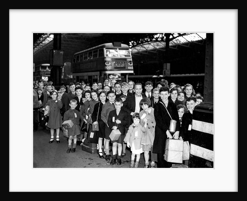 Group of children at a London Station ready to leave for the safety of the countryside by Anonymous