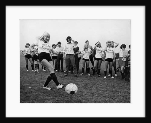 Miss Eva Haralsted takes a penalty shot by Ron Hicklin