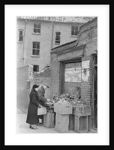 Bombed out Greengrocer's store by Staff