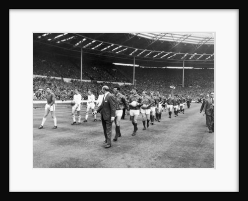 Manchester United and Leicester City walk out on to the pitch at Wembley, 1963 FA Cup Final by Staff