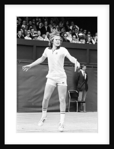 John McEnroe in action on Court One at Wimbledon against Phil Dent by Anonymous