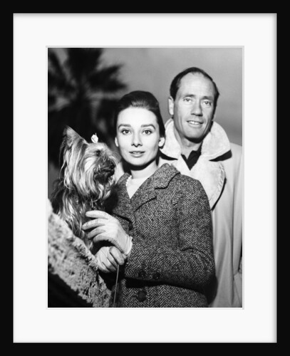 Audrey Hepburn with Mel Ferrer and their pet dog in Rome by Zwirn