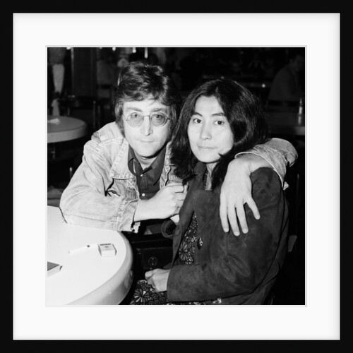 John Lennon with his wife Yoko Ono leaving Heathrow Airport by Anonymous