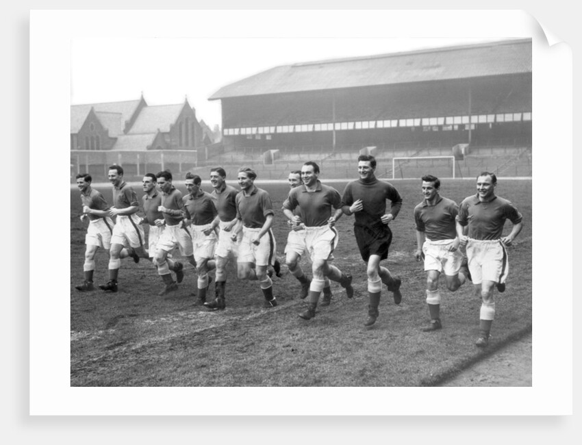 Everton players training at Goodison Park by Ted Abell