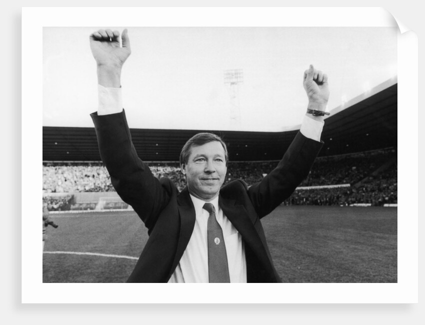 Alex Ferguson waves to the Old Trafford crowd by Anonymous