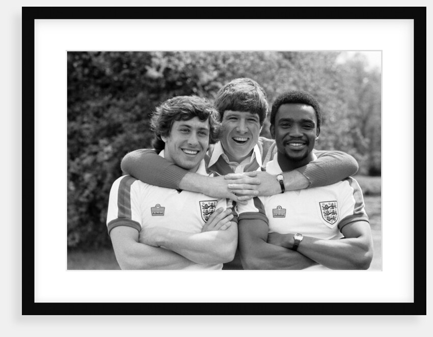 Emlyn Hughes with Kenny Sanson and Laurie Cunningham by Monte Fresco