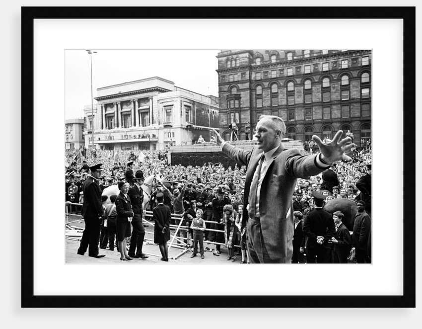 Bill Shankly Liverpool manager on Liverpool team homecoming 1971 by Daily Mirror