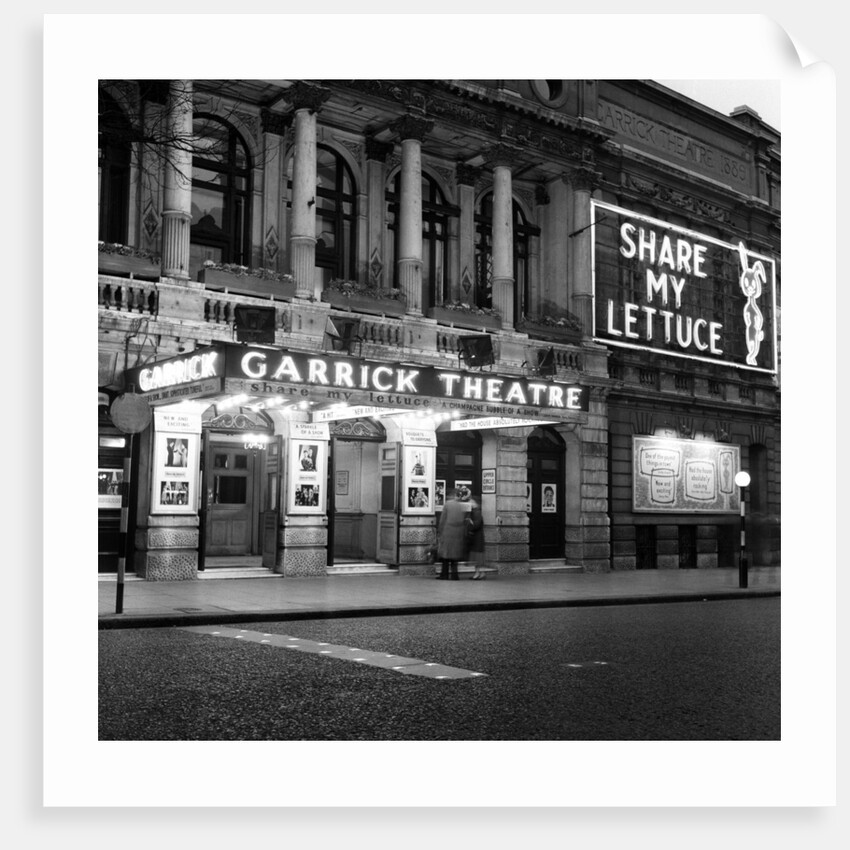 Exterior view of the Garrick Theatre 1958 by Staff