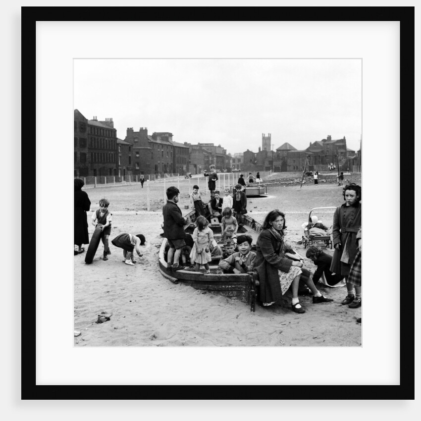 Liverpool children playing in a WW2 bomb site, 1954 by Turner