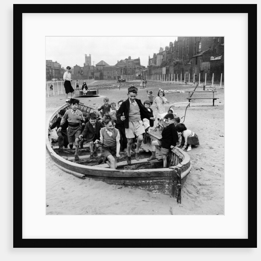 Liverpool children playing in a WW2 bomb site, 1954 by Turner