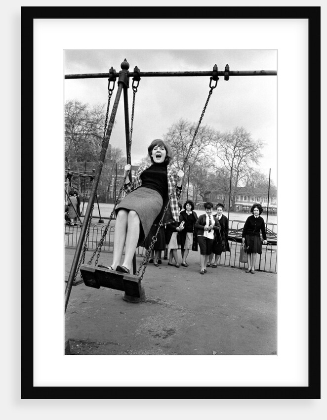 Cilla Black at a playground in May 1964 by Harry Fox