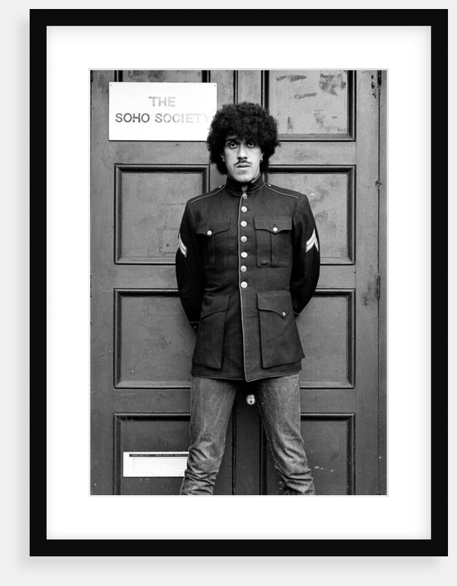 Phil Lynott of Thin Lizzy during a recording session for the groups new album. by Peter Stone
