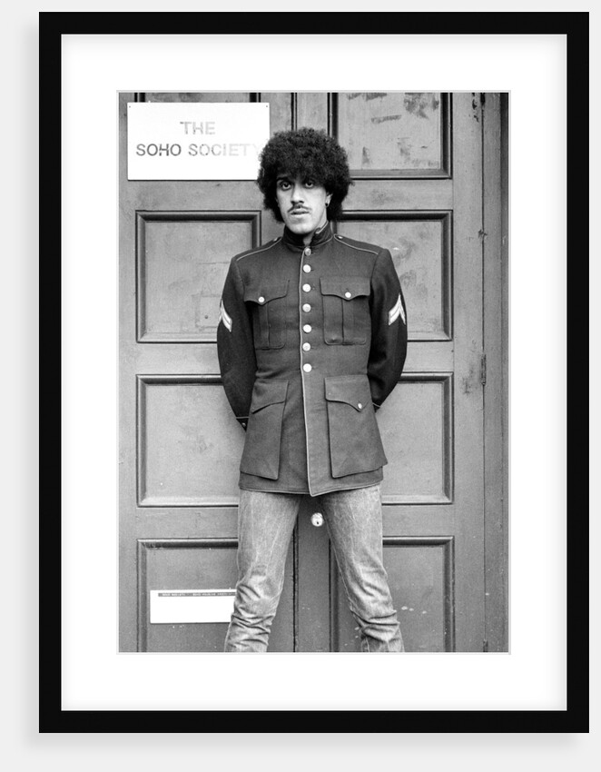 Phil Lynott of Thin Lizzy during a recording session for the groups new album. by Andy Hosie