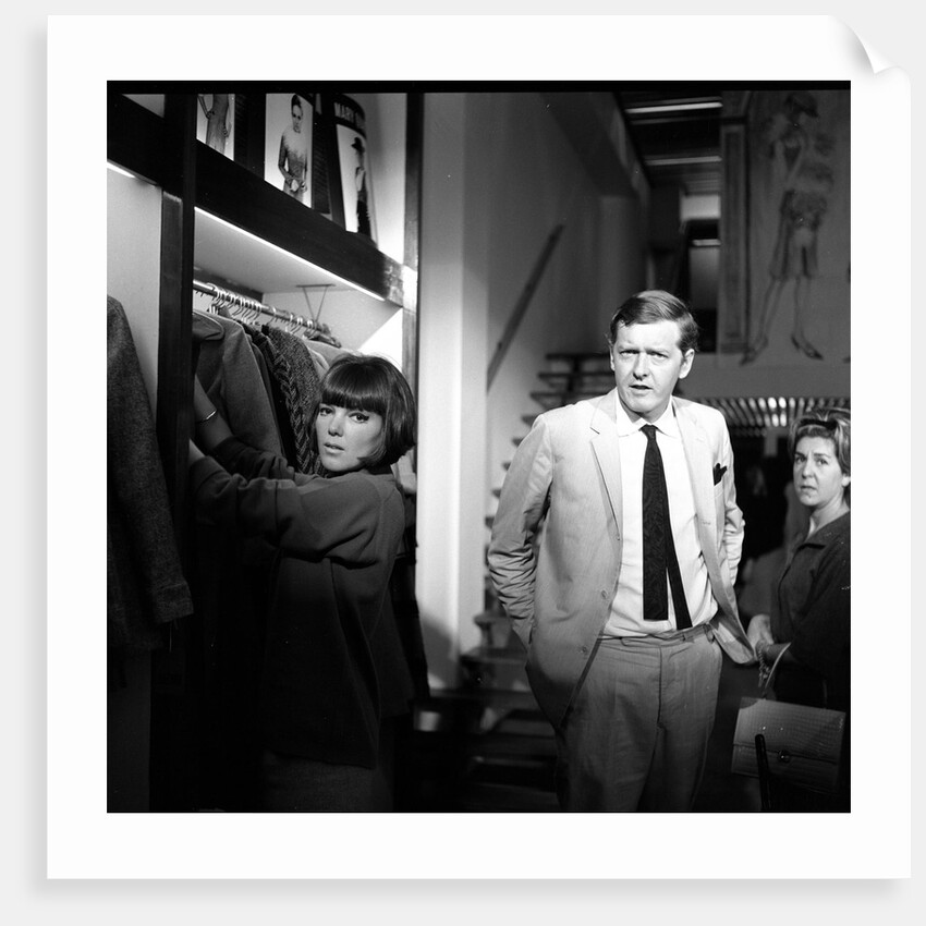 Mary Quant, fashion designer and expert, pictured with her husband Alexander Plunkett-Greene, in their Knightsbridge shop. by Lea