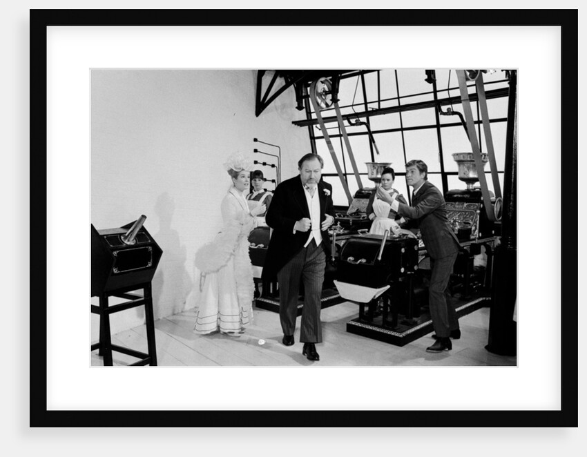 Dick Van Dyke, Sally Ann Howes and Peter Ustinov filming a scene for Chitty Chitty Bang Bang by Bela Zola