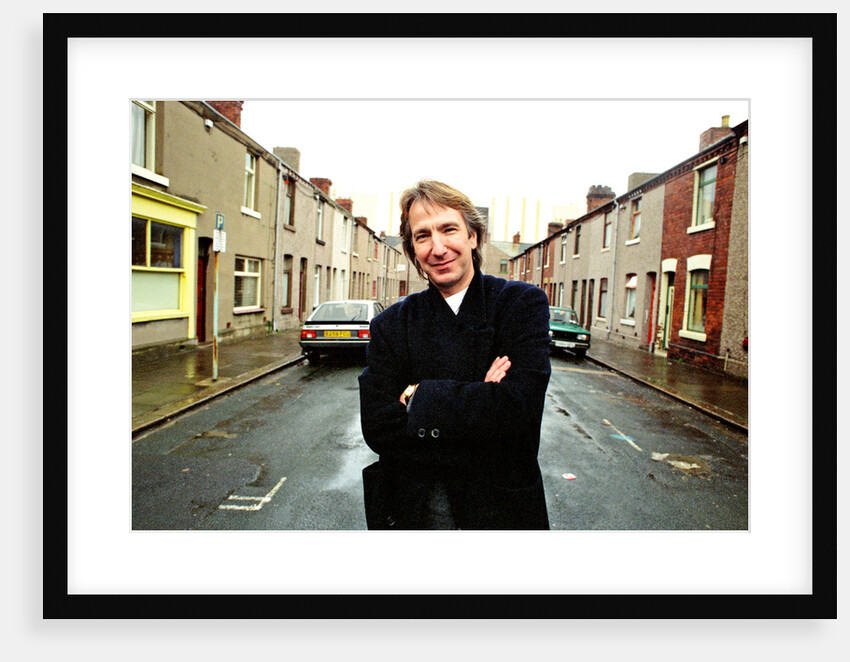 Alan Rickman, Actor, pictured on the streets of Barrow In Furness where he is due to play Hamlet, for the price of ﾿200 per week. by Stenning