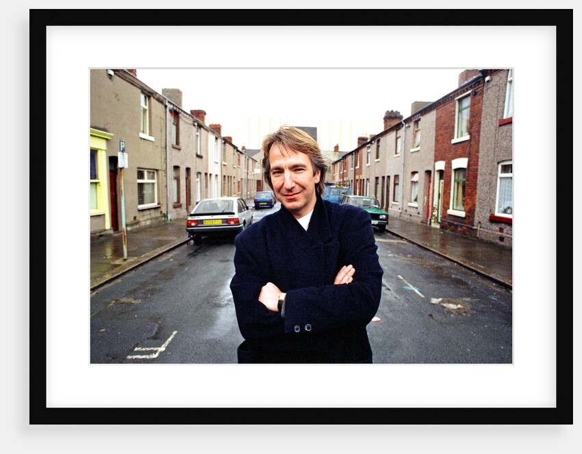 Alan Rickman, Actor, pictured on the streets of Barrow In Furness where he is due to play Hamlet, for the price of ﾿200 per week. by Stenning