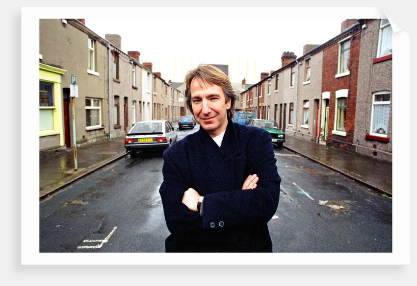 Alan Rickman, Actor, pictured on the streets of Barrow In Furness where he is due to play Hamlet, for the price of ﾿200 per week. by Stenning
