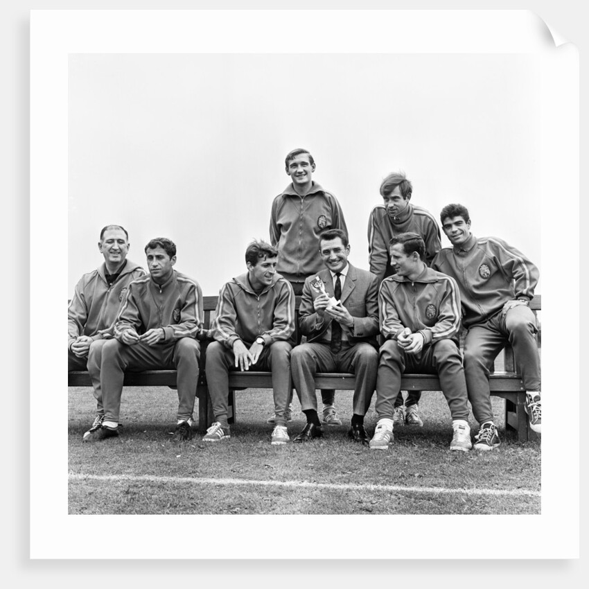 Spanish team in Birmingham, 1966 World Cup by Gerry Armes