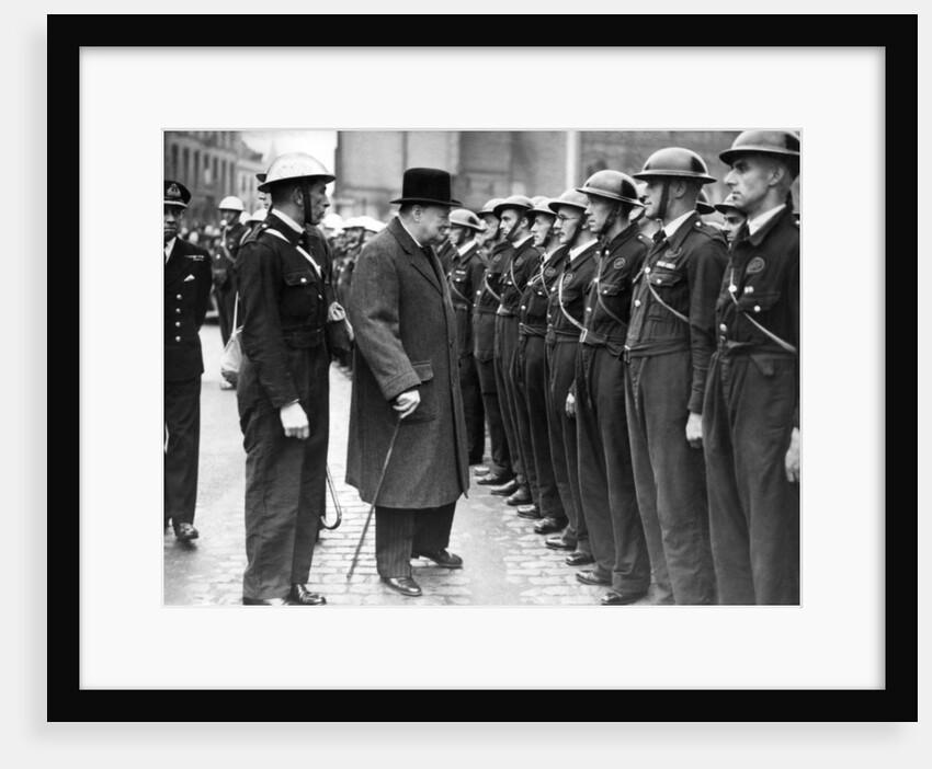 Winston Churchill inspecting members of Coventry's Warden Service by Staff
