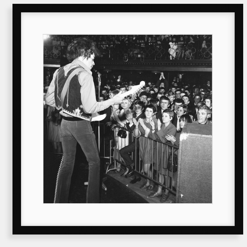 Jimi Hendrix seen here performing at the Locarno Ballroom Bristol. 9th February 1967 by Freddie Reed