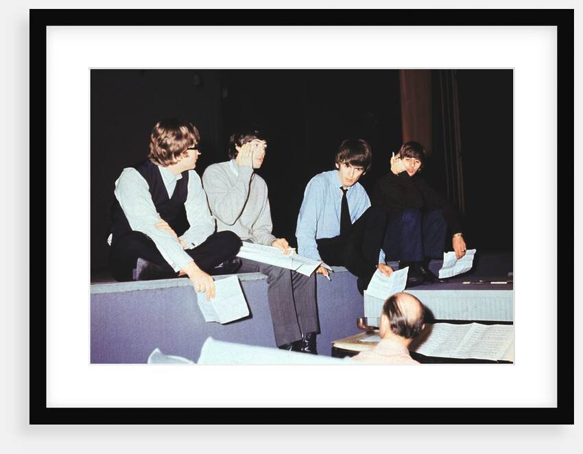 The Beatles rehearsing at London palladium for Night of 100 stars by Staff