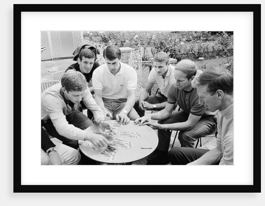 England players enjoy a game of cards at their base in Hendon during the 1966 World Cup tournament by Staff