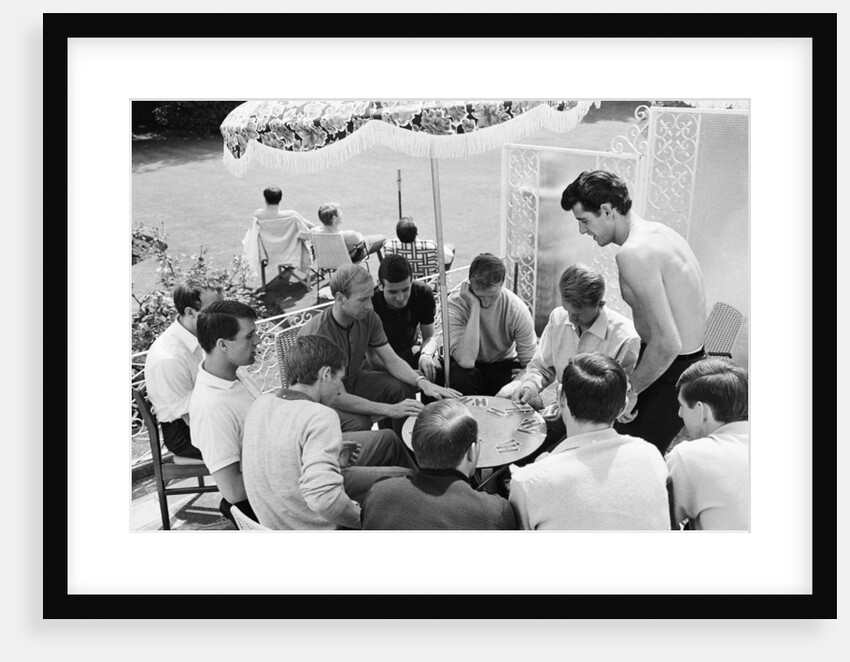 England players enjoy a game of cards at their base in Hendon by Staff